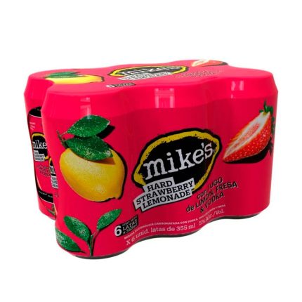 Sixpack Bebida Mike's Hard Lemonade Fresa Lata 355ml