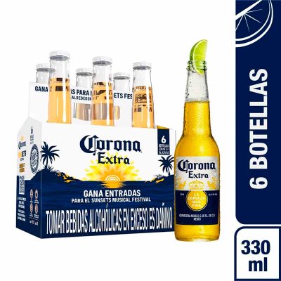 Cerveza CORONA Extra Botella 330ml Pack x 6und