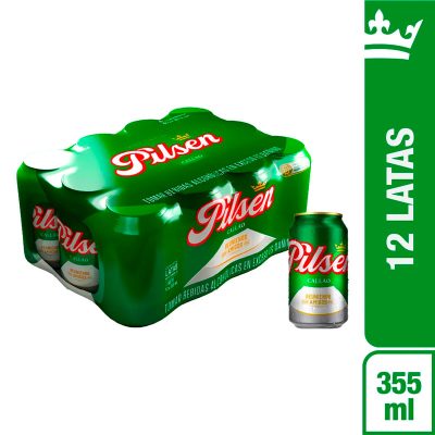 Cerveza PILSEN Lata 355ml Paquete x 12un