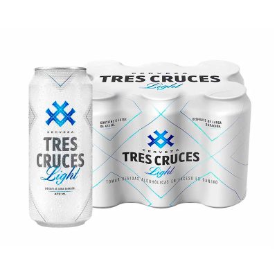 Cerveza TRES CRUCES Light 473ml Paquete 6un