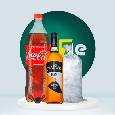 Combo Ron Cartavio Black 500mL + Coca Cola 1.5L + Hielo 1.5kg