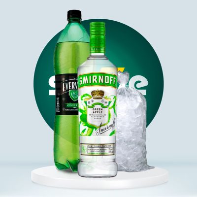 Combo Smirnoff Manzana 700mL + Evervess 1.5L + Hielo 1.5kg