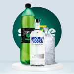 Combo Vodka Absolut botella 700ml + Evervess 1.5L + Hielo 1.5 kg