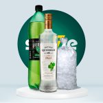 Combo Pisco Santiago Queirolo Italia 750ml + Evervess 1.5L + Hielo 1.5kg