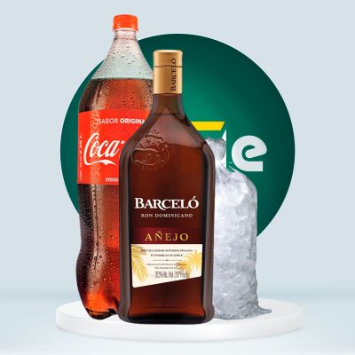 Combo Ron BARCELO Añejo + Coca Cola 2.5L + Hielo 1.5kg