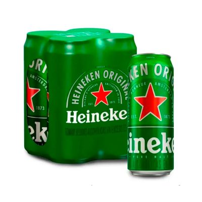 Cerveza HEINEKEN four pack Lata 473ml