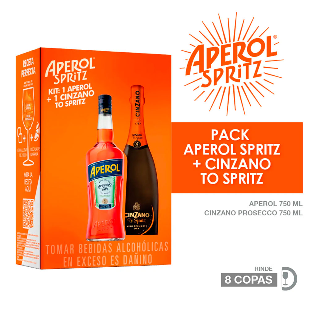 Licor-APEROL-750-mL-+-Cinzano-to-Spritz-750mL Licor APEROL 750 mL + Cinzano to Spritz 750mL - Imagen 1