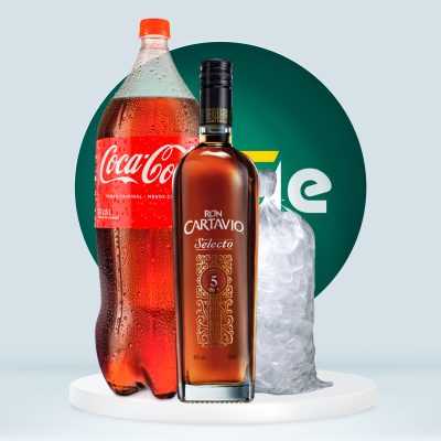 Combo Ron Cartavio Selecto 5 años 750mL + Coca Cola 2.25L + Hielo 1.5kg