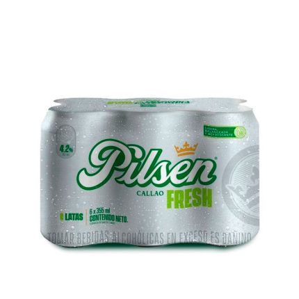 Cerveza PILSEN Fresh Lata 355ml x 6und