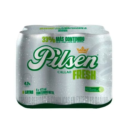 Cerveza PILSEN Fresh Lata 473ml x 6und