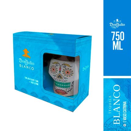 Tequila Blanco DON JULIO Botella 750ml + Mug Catrina