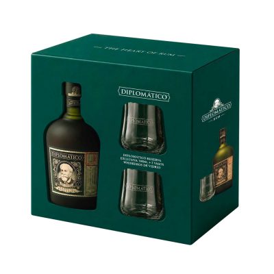 Ron DIPLOMÁTICO Reserva Excluisva 700ml + 2 Vasos