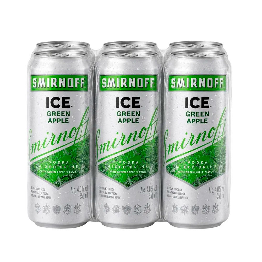 Sixpack Bebida Smirnoff Ice Green Apple 355ml